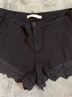 HAVE Black Crochet Trim Women's Shorts